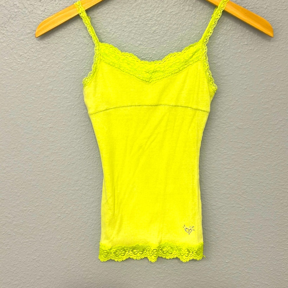 Camisole with lace trim and straps